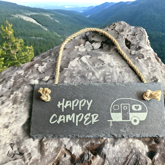 Happy Camper Rectangle Slate Sign