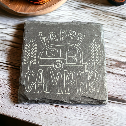 Happy Camper Slate Coasters