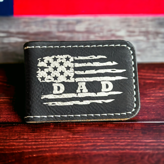 American Flag with DAD Money Clip
