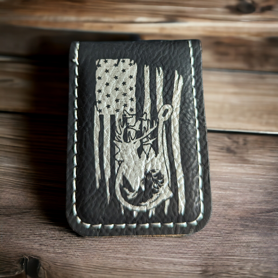 Deer Fish Hook Flag Money Clip