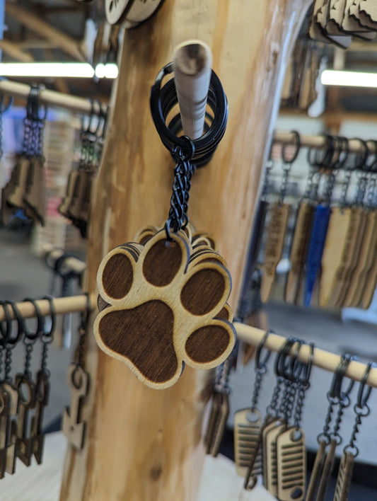 Paw print keychain